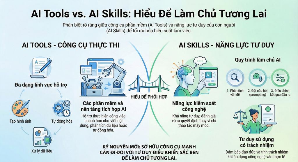 AI Skills với AI Tools: 70% người mới đang chọn sai thứ cần học